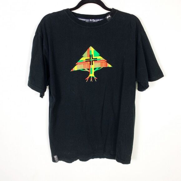LRG Lifted Research Group L Tree Tshirt graphic tee black Vintage Logo Mens VTG - Picture 1 of 8